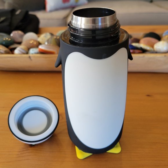 NEW Kid's Insulated Stainless Steel thermos flask bottle PENGUIN bird - Picture 3 of 4
